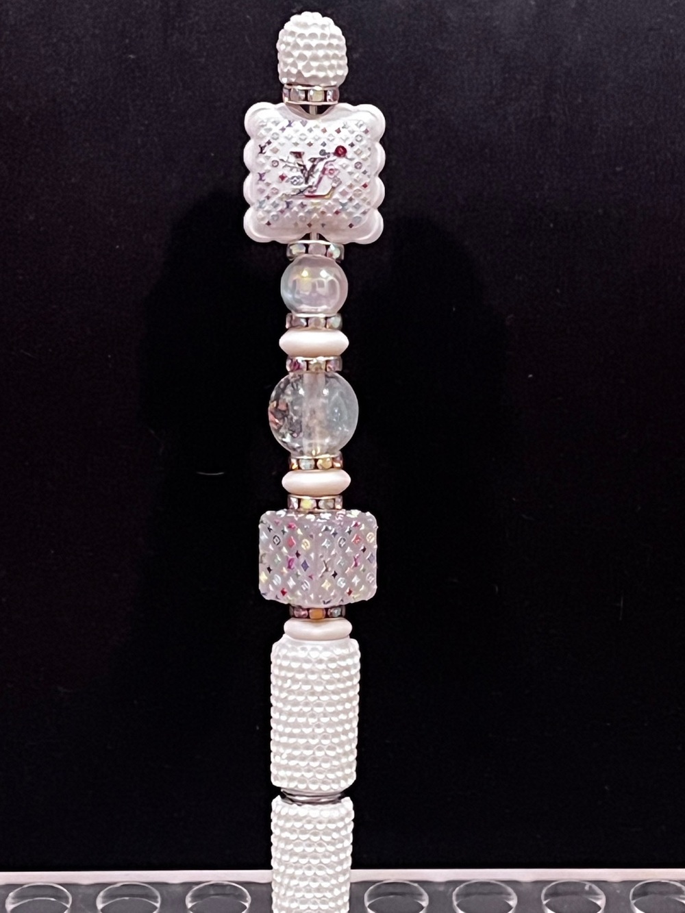 Designer inspired colorful acrylic focal fancy beaded pen